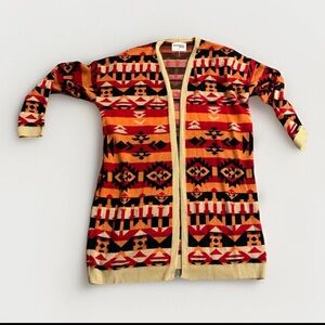 Savanna Jane Womens 2XL Southwestern Aztec Open Front Cardigan Boho Knit Sweater